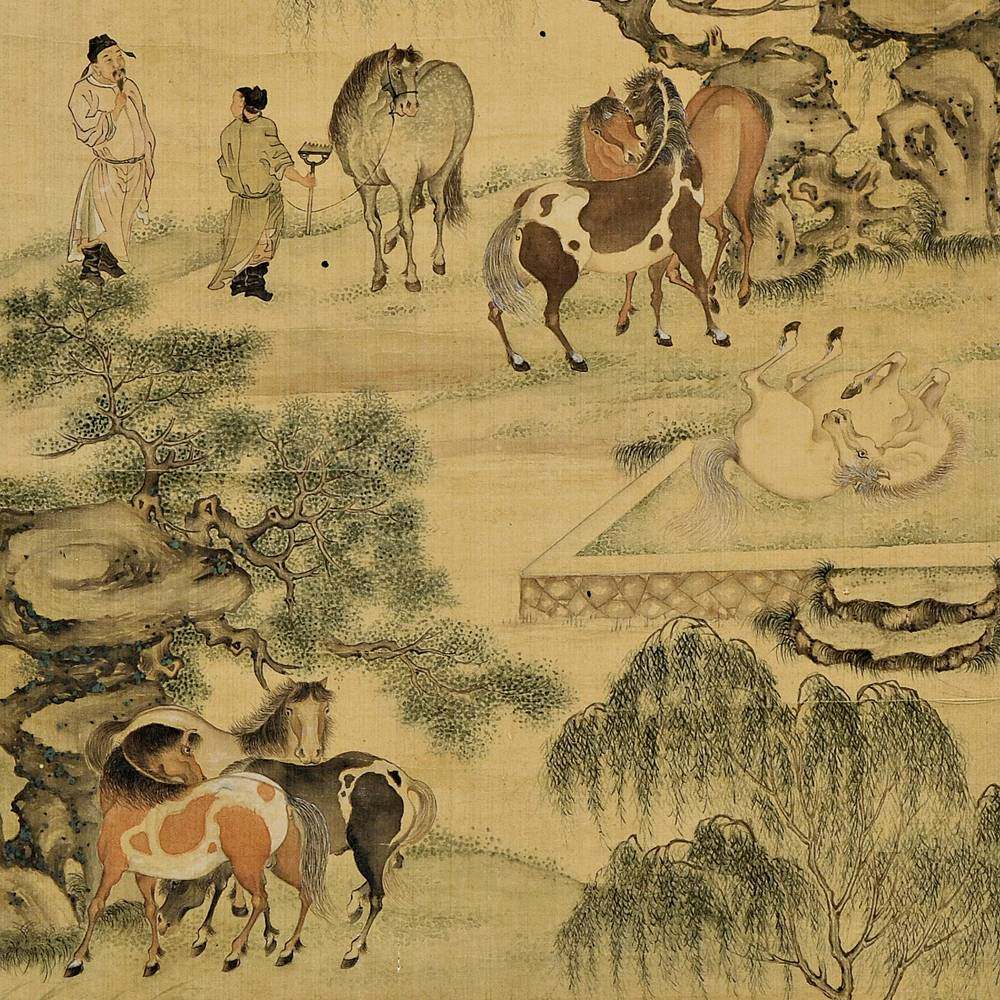 张穆《百乐视骏图》98x38cm