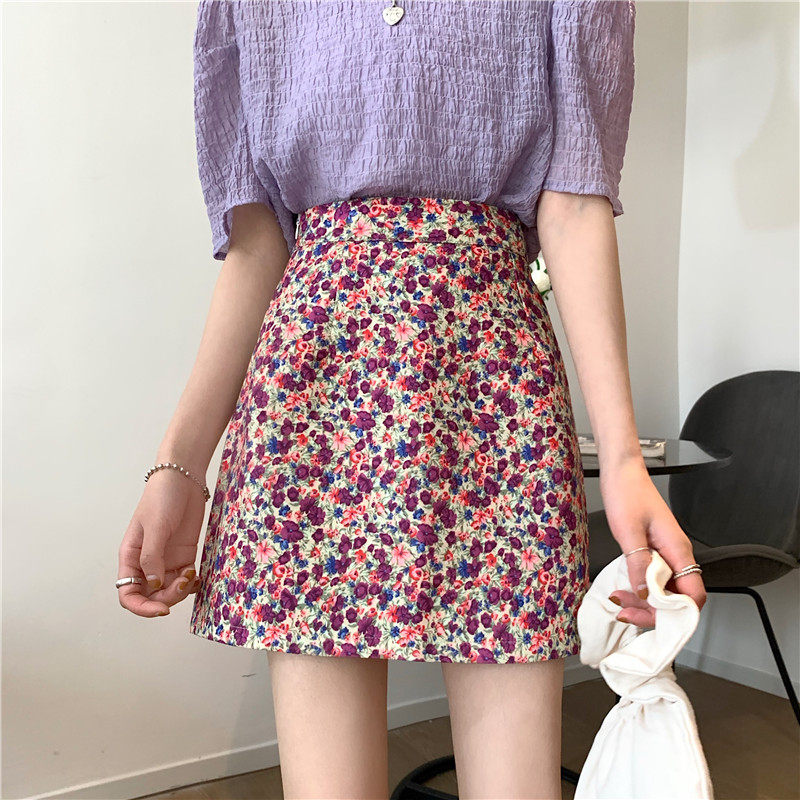大码小雏菊半身裙碎花短裙夏2020新款高腰显瘦包裙学生百搭a字裙