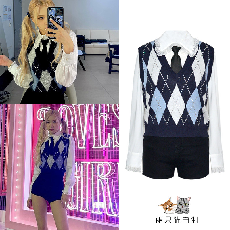 blackpink同款打歌服_blackpink朴彩英rose同款打歌服套