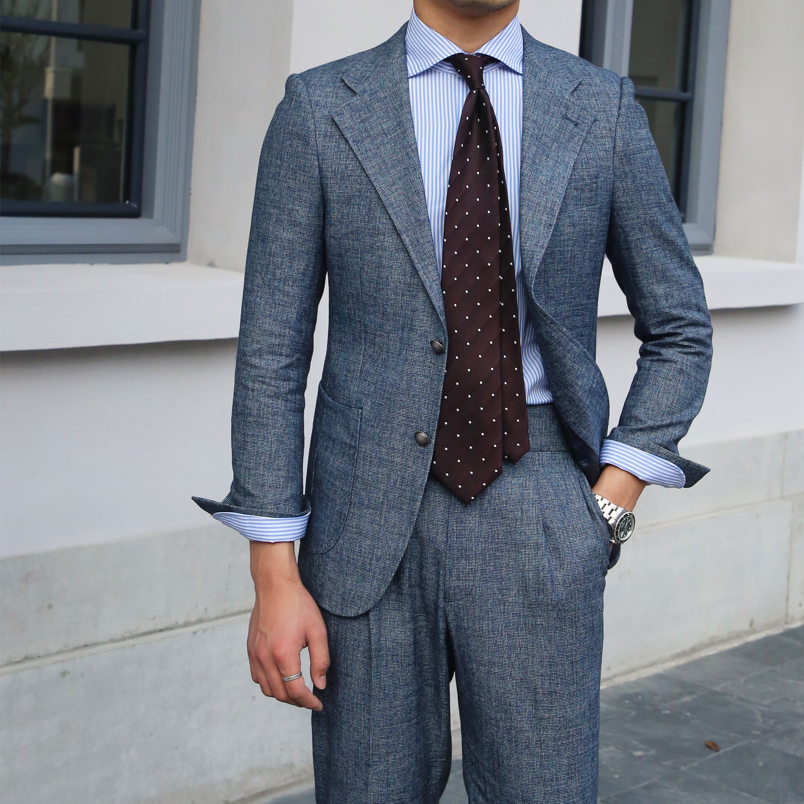 鹿三先生男士冬季商务修身西服套装英伦日系复古羊毛厚款西装潮