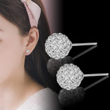 Sterling Silver the republic of korea Europe and America Swiss Diamond Super Flash Rhinestone Shambhala Ear Studs high-grade Full bore Earrings Sterling Silver the republic of korea Europe and America Swiss Diamond Super Flash Rhinestone Shambhala Ear Studs high-grade Full bore Earrings
