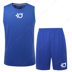 篮球服杜兰特训练服背心宽肩无袖球衣训练服球服套装蓝球衣篮球裤