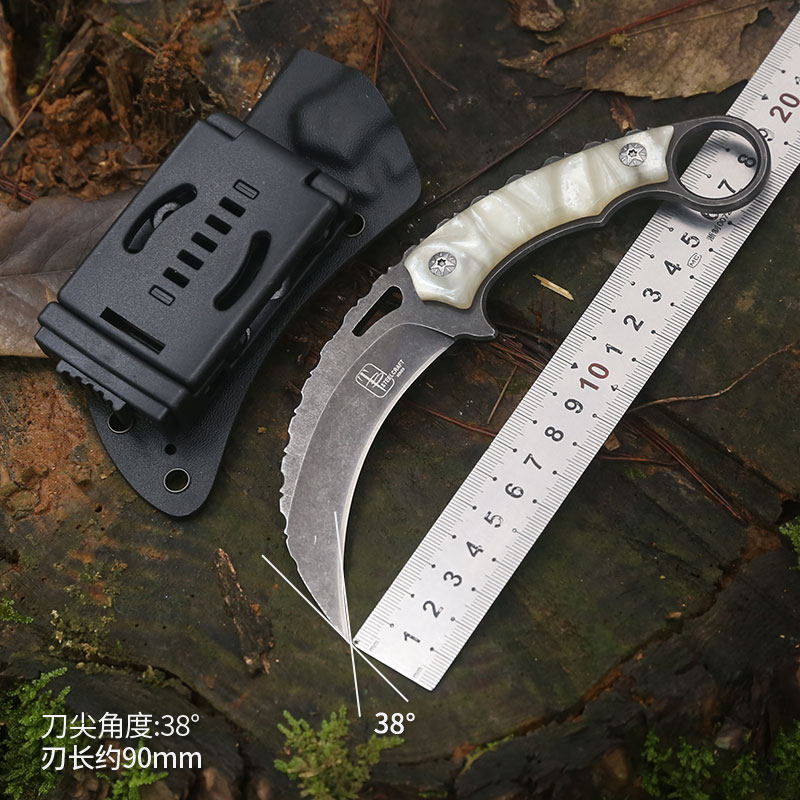 魔爪防身刀具冷兵器军工刀户外小刀锋利随身战术爪子刀氚气几何刀
