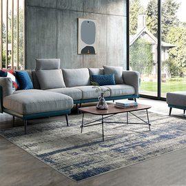 土耳其进口现代简约地毯客厅轻奢美式卧室床边毯沙发茶几垫北欧风
