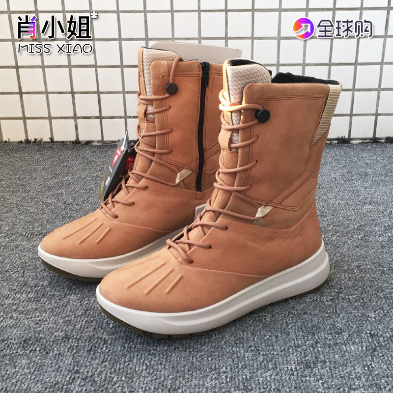 ecco爱步女鞋雪地靴2020秋冬系带靴子女靴中筒靴420103正品代购