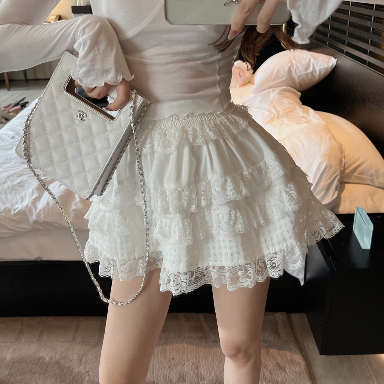 蕾丝半身裙短裙