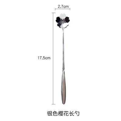 Muỗng cà phê bằng thép không gỉ Phong cách Nhật Bản Cherry Spoon Rose Spoon Bellflower Spoon Cosmos Spoon Stir Spoon Ice Cream Spoon - Cà phê