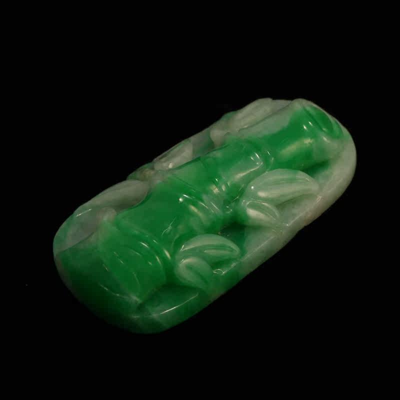 wn07-48糯种艳绿竹牌挂坠