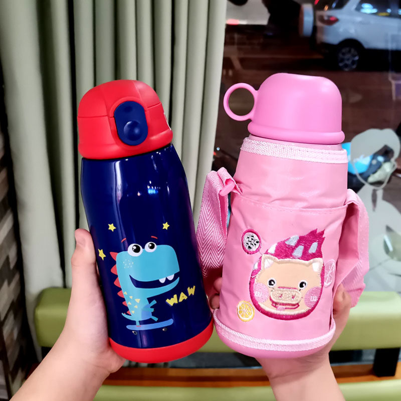 户外可爱儿童保温杯带吸管两用宝宝喝水杯子幼儿园小学生便携水壶