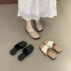 坡跟厚底一字拖鞋亚麻凉鞋女款鞋子夏季沙滩鞋凉拖鞋休闲女鞋外穿