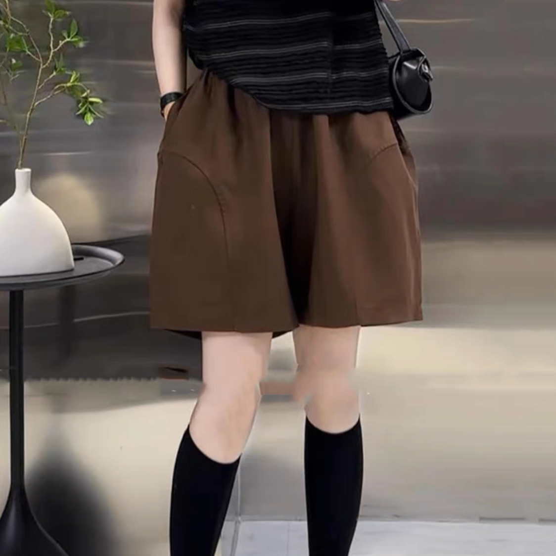 薄款欧货小众设计感五分哈伦裤女2023年夏季新款韩版宽松显瘦短裤