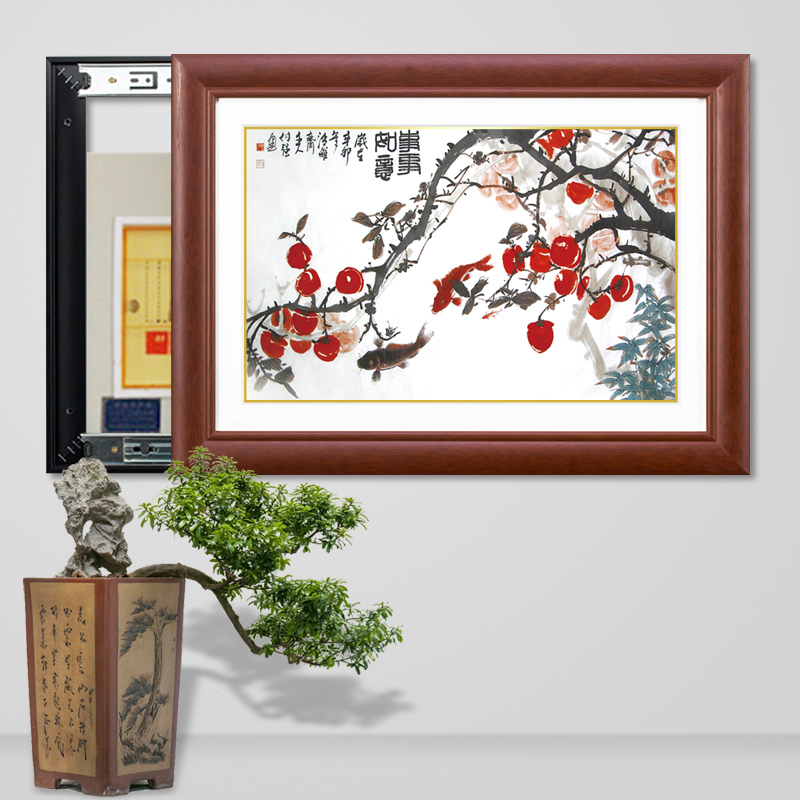 中式电表箱装饰画