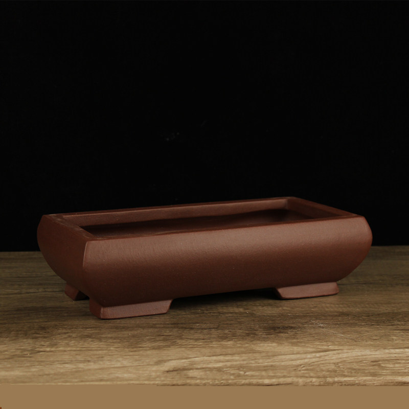 宜兴假山微盆景紫砂盆 长方形盆 纯手工精品花盆 菖蒲小盆经典