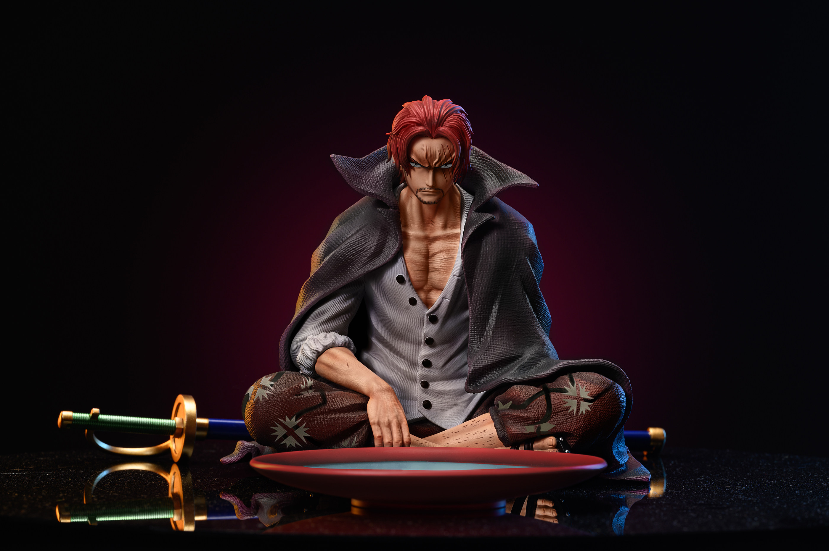 第二波包邮抢购,全款预定,红发香克斯 坐姿 手办模型包含酒碗刀