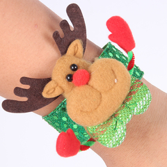 新款带灯圣诞老人雪人啪啪圈手环发光圣诞手腕装饰礼品儿童礼物