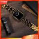 星图适用手表带优质不锈钢小香风Applewatch678s牛仔链条式38mm42/44/40苹果1iwatch2/3/4/5ultra潮皮可爱se