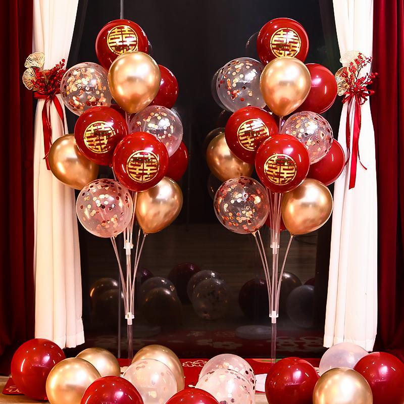 婚房地飘气球路引订婚布置装饰套装桌