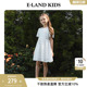 【100%棉】eland kids衣恋童装女童连衣裙夏季洋气镂空圆领白裙子