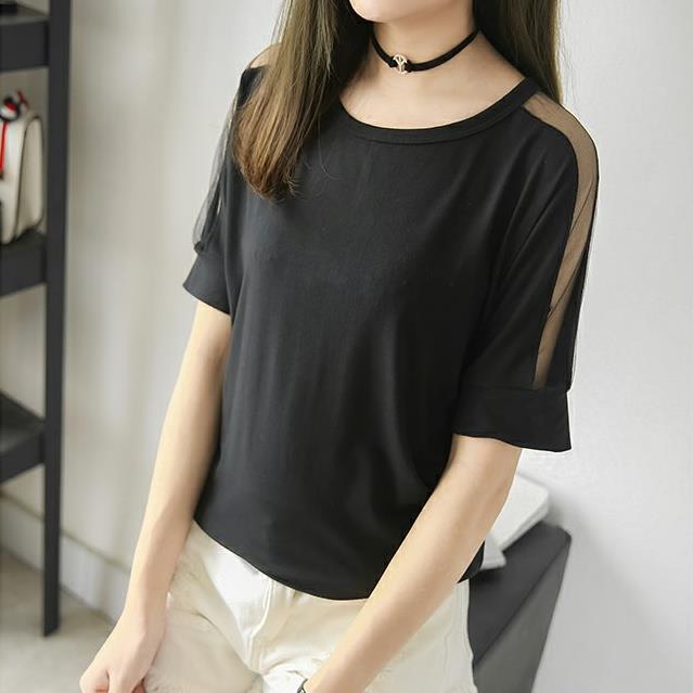 Summer wear 2021 Korean Edition Fat sister Add fertilizer enlarge Women's wear Easy Show thin Short sleeved Lace jacket Bat shirtin the Women's clothing/Boutique , Large size women category - from Buy2taobao.com to provide professional Taobao agent buy service