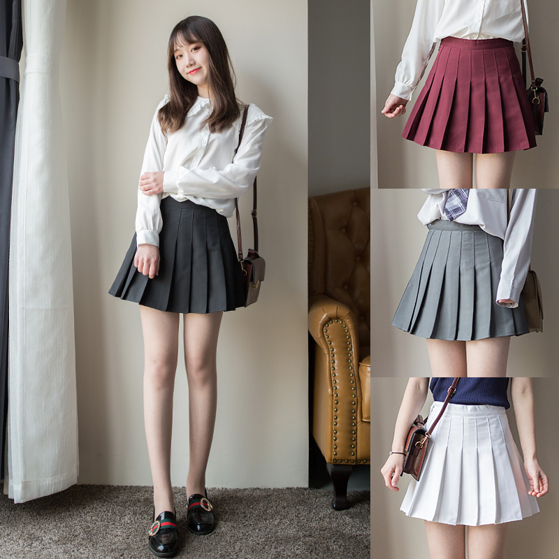 dark blue thickening Pleated skirt 2021 Paige Show thin student Little A word skirt American style white skirtin the Women's clothing/Boutique , Skirts category - from Buy2taobao.com to provide professional Taobao agent buy service
