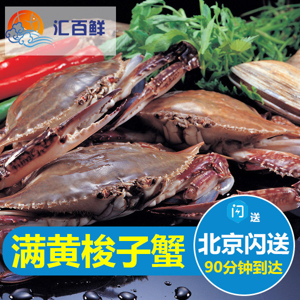 北京闪送鲜活梭子蟹兰花蟹飞蟹海螃蟹满肉黄海蟹5两/只0695北京闪送