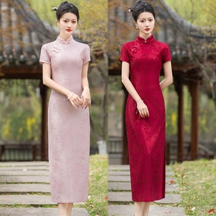 旗袍长款2024年新款春夏季日常新中式年轻款改良气质少女复古裙子