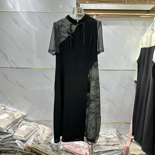 新中式国风连衣裙2024新款女夏季新品短袖端庄大气改良旗袍裙子