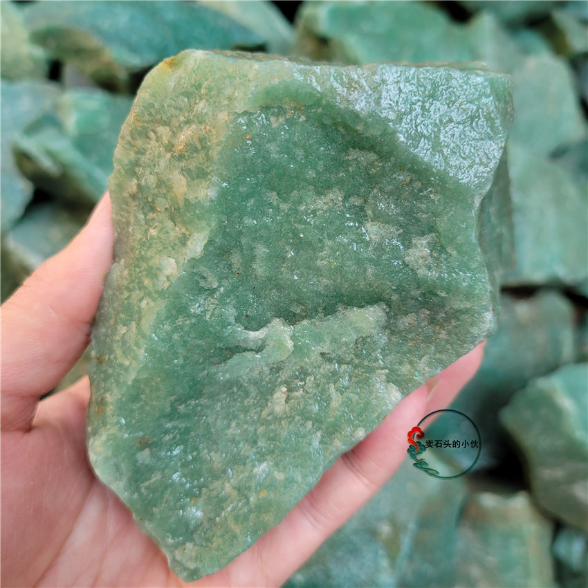 天然6a玉石翡翠绿东陵玉奇石摆件观赏石雕刻毛料绿玉手镯原石玛瑙