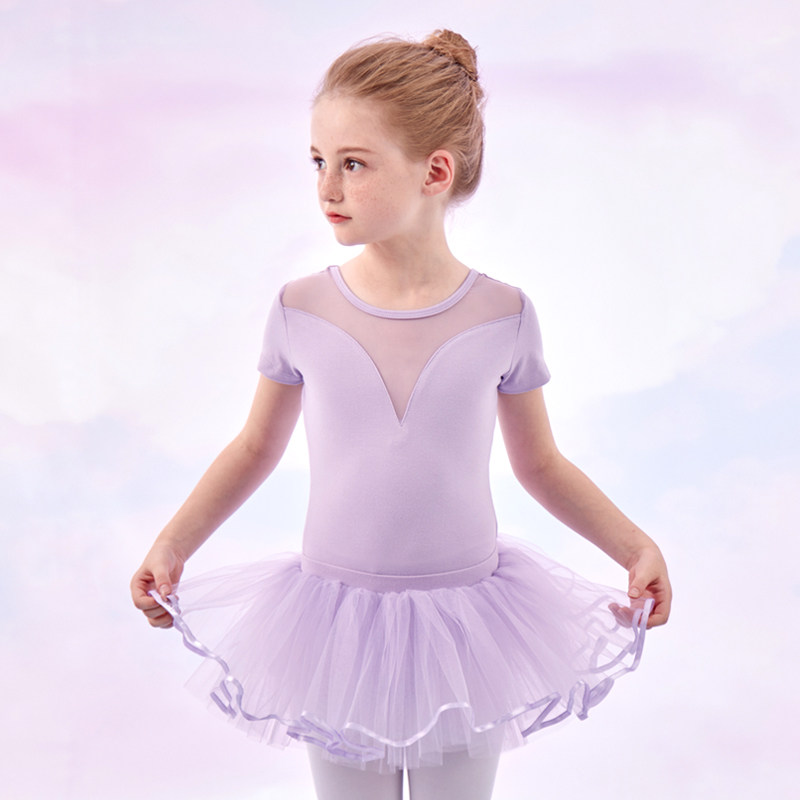 儿童舞蹈服女夏季中国舞练功服女童短袖芭蕾舞裙幼儿跳舞演出服装