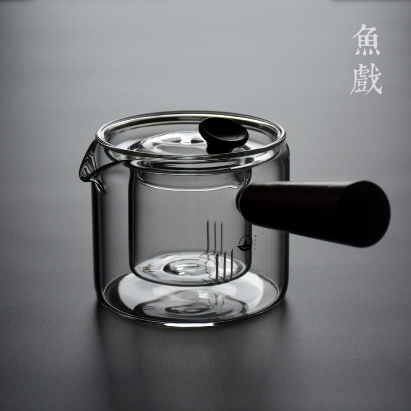 鱼戏玻璃茶具茶壶套装侧把电陶炉煮茶器家用耐高温过滤单壶泡茶壶