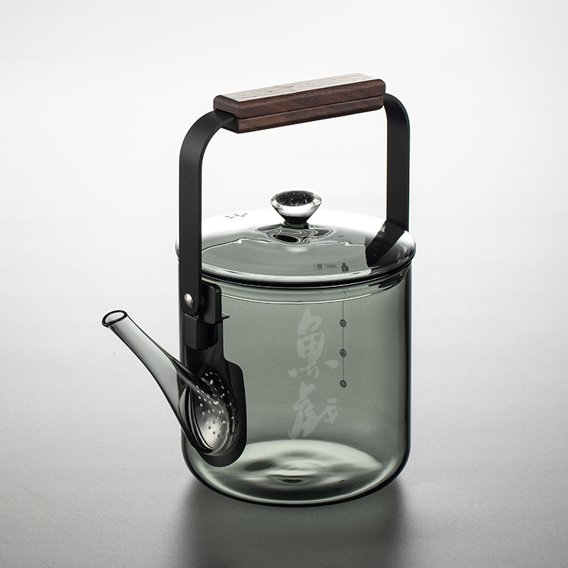 鱼戏耐高温加厚玻璃煮茶壶家用带过滤大容量泡茶壶单壶提梁壶沐壶