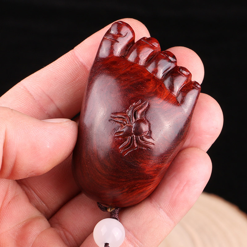 必生辉旗舰店的优惠券大全—小叶紫檀木雕知足常乐手把件红木木雕知足