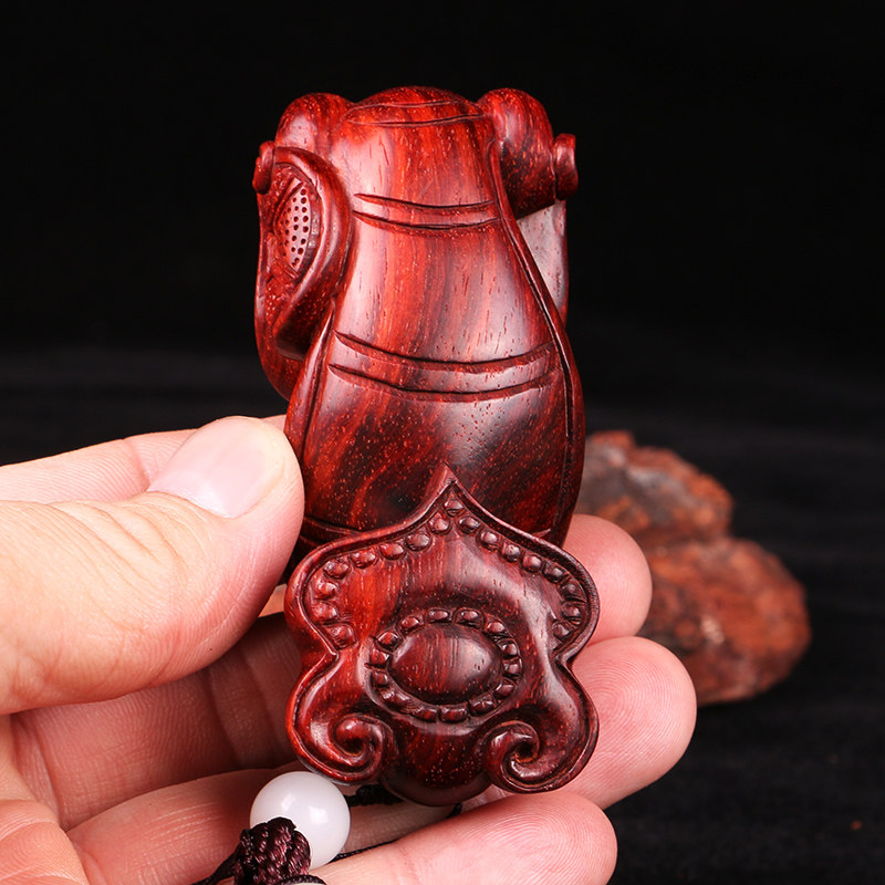 如意手把件实木如意把件小叶紫檀如意手把件挂件文玩红木如意把玩