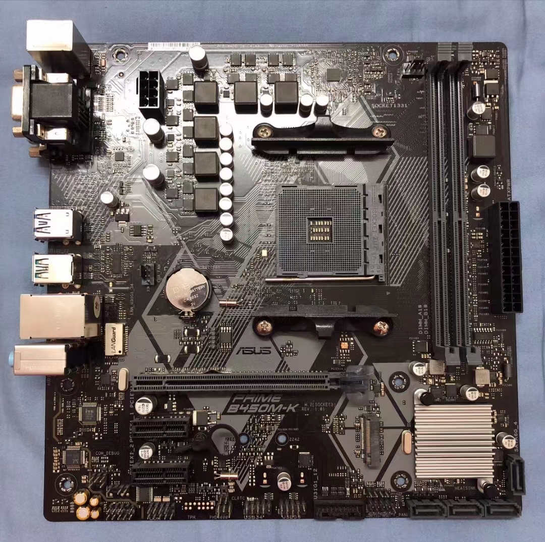 华硕prime b450m-k台式机主板am4支持amd ryzen7 5600g 3700 5800