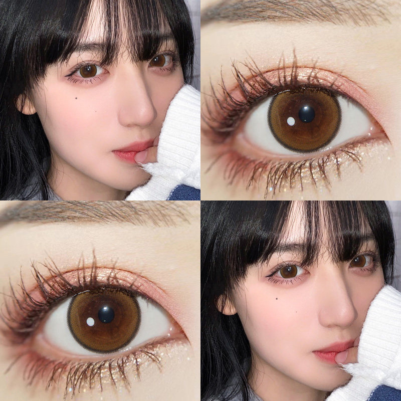 润瞳鹿屿棕色美瞳大小直径隐形眼镜自然桥本环奈同款年抛正品女l