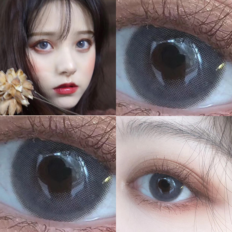 tina美瞳年抛女大小直径14.8mm缇娜官网冰露灰棕色2半年抛网红款