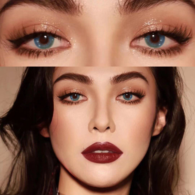 美瞳年抛女生2020新款大小直径正品隐形眼镜润瞳瑶光蓝混血欧美ka