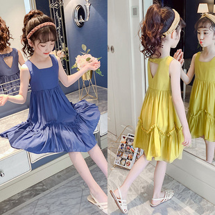 女童裙子韩版洋气时髦中大儿童夏季森系超仙薄款连衣裙吊带公主裙
