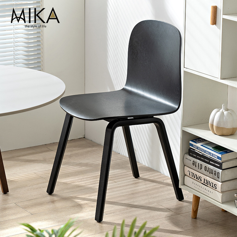 北欧实木餐椅现代简约设计师创意曲木椅子休闲咖啡厅奶茶店休闲椅