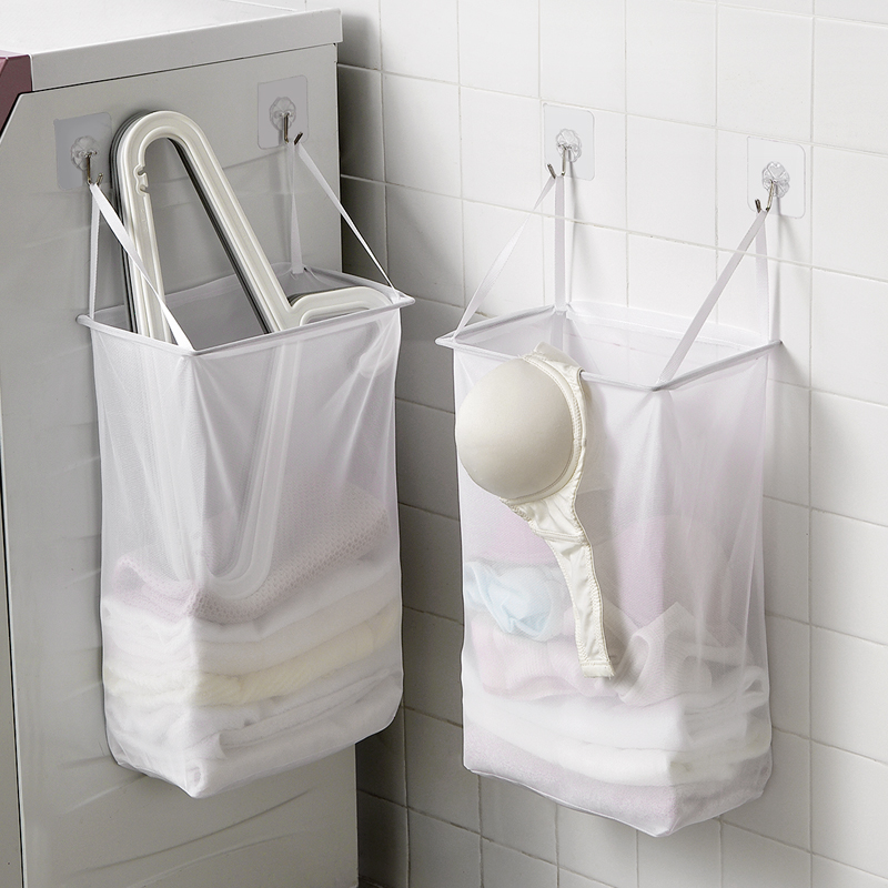 优思居 布艺壁挂脏衣篮装内衣内裤收纳筐 家用粘贴式洗衣篮脏衣篓