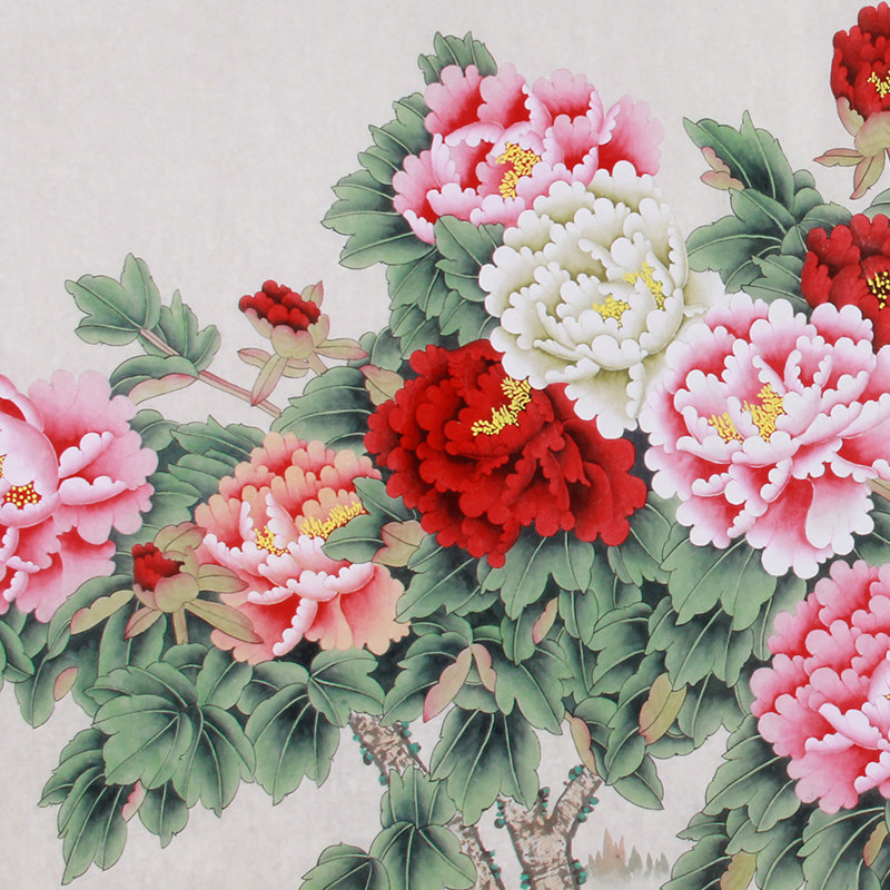 吴绍正《精品工笔牡丹系列 六尺富贵满堂》 省美协