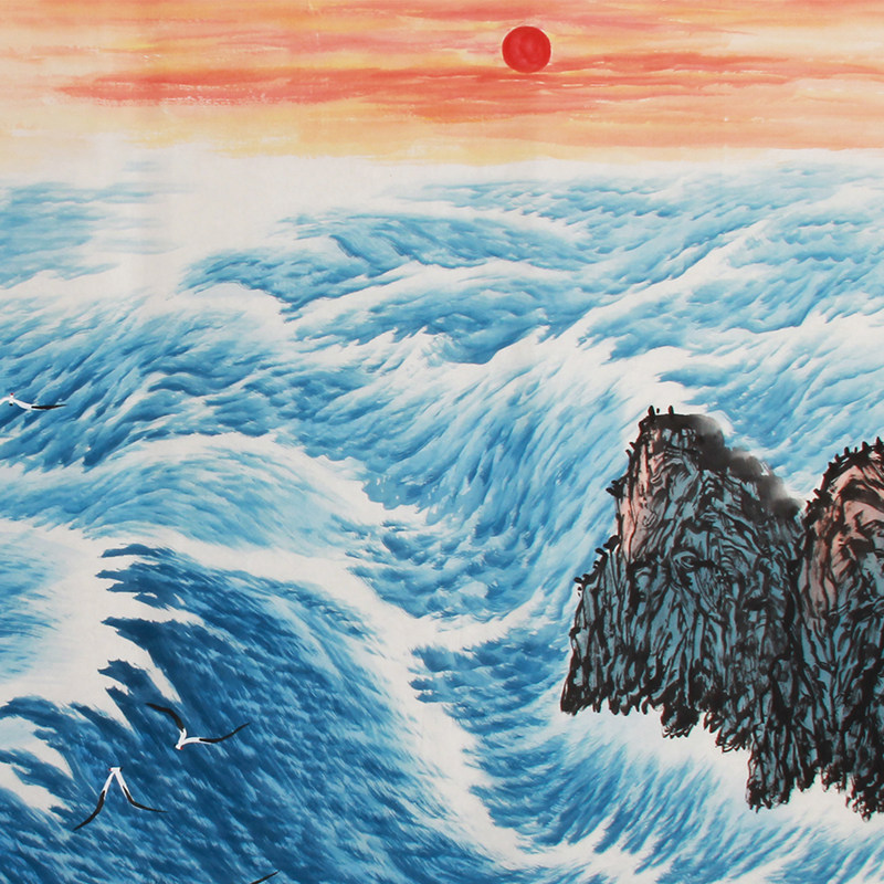 周天《精品山水系列小八尺 海纳百川》