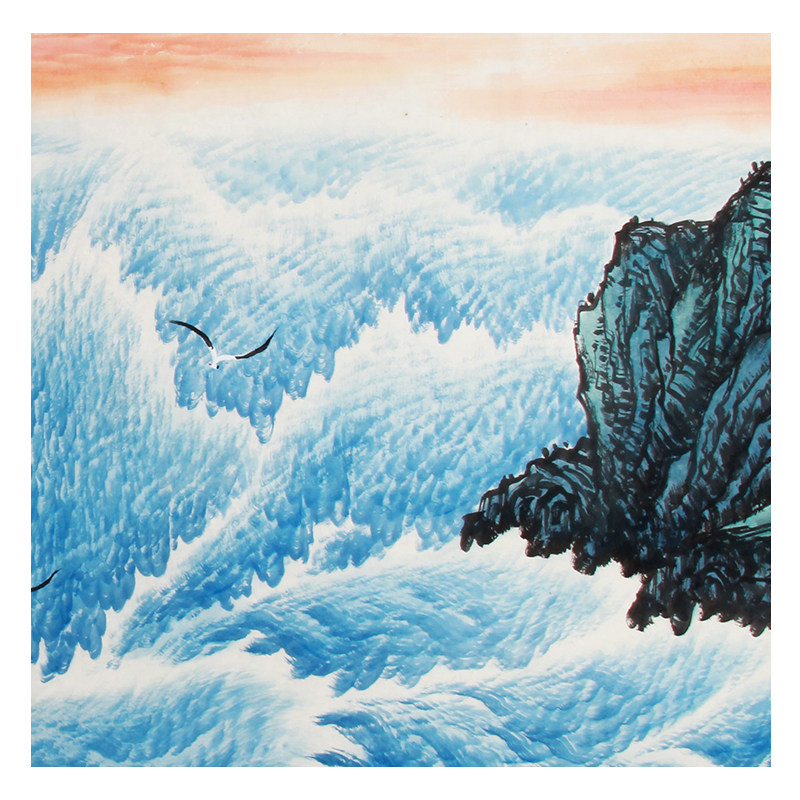 周天《精品山水系列小六尺 沧海奇观》