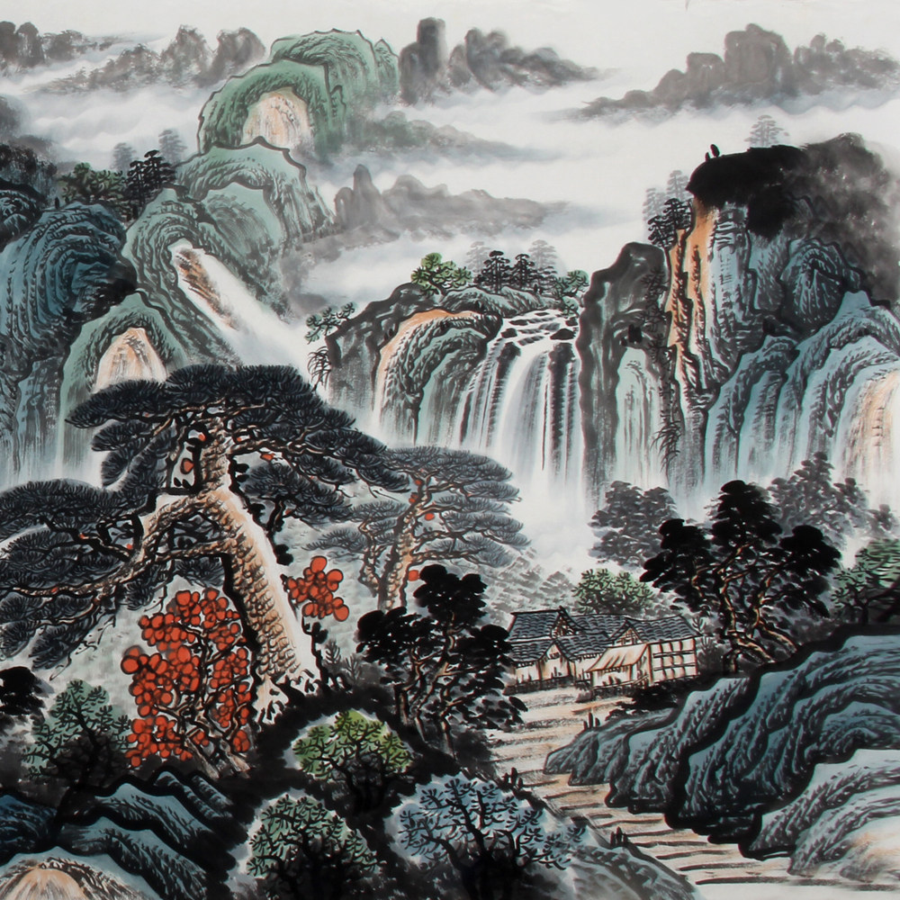 王岩《精品山水系列 小八尺 聚祥纳瑞》