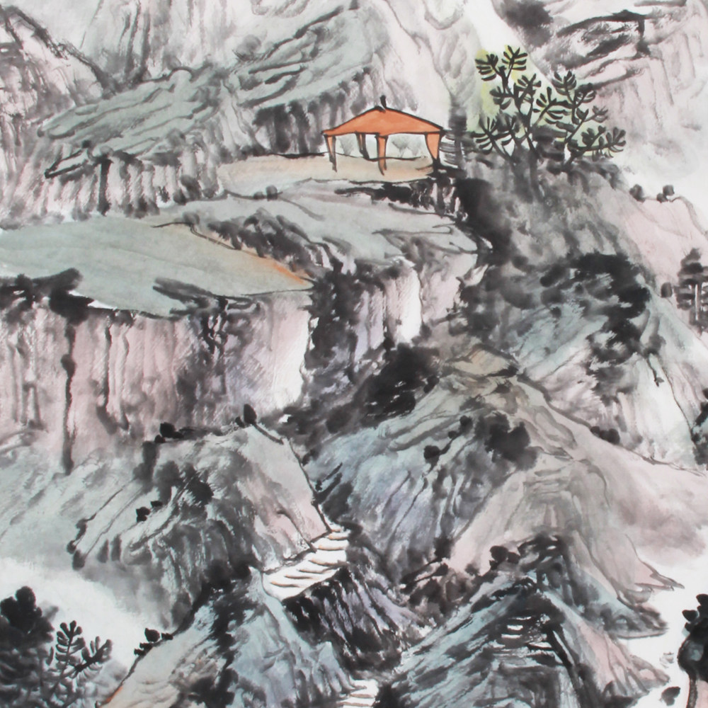 黄馨胜《精品山水系列 山静松风远 秋清泉气香》