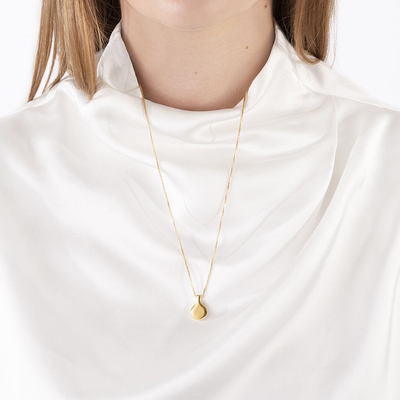 葡萄牙cinco 925纯银镀24k金lala花瓶圆片项链简约独特个性百搭