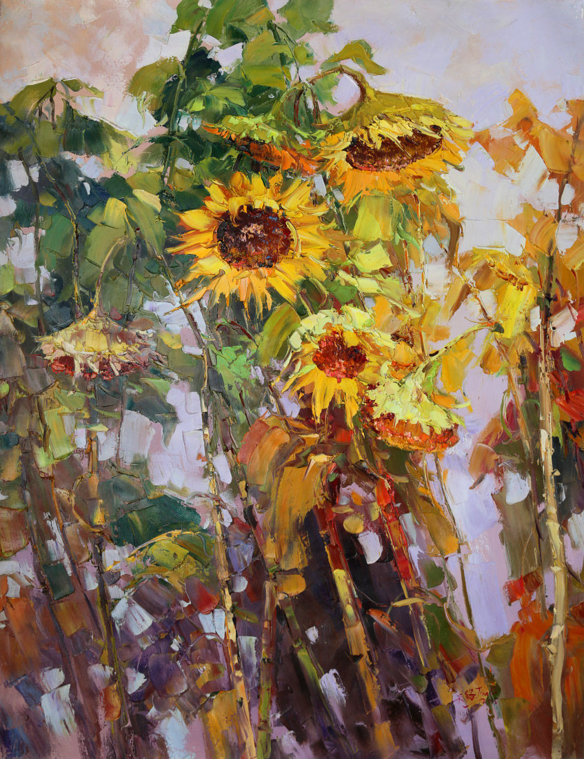 郭莹《向日葵》 北京著名女油画家 大尺寸精品力作