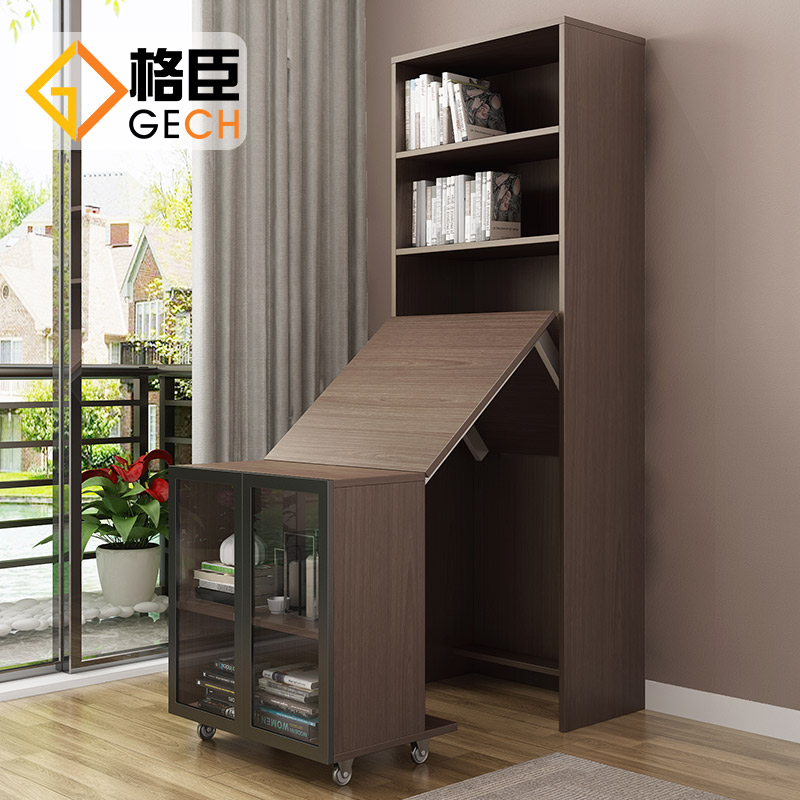 书桌书架组合一体 家用省空间电脑桌 多功能折叠伸缩写字台在类目 住宅家具, 桌类, 书桌中 - 来自Buy2taobao.com提供专业的淘宝代购服务