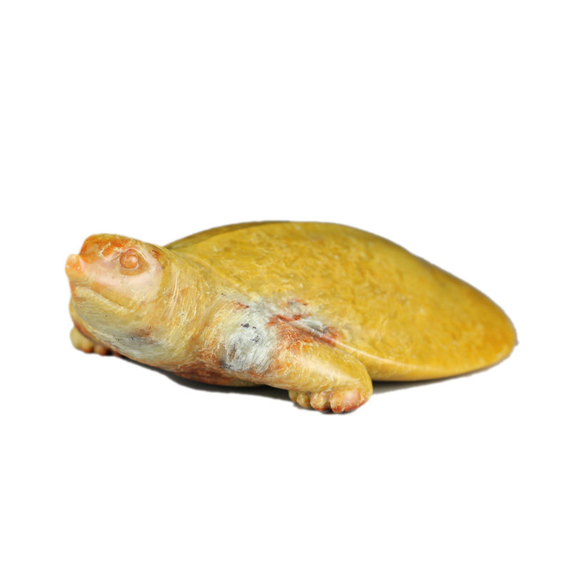 【直供】寿山黄老岭石 精雕鳖趣摆件 茶宠