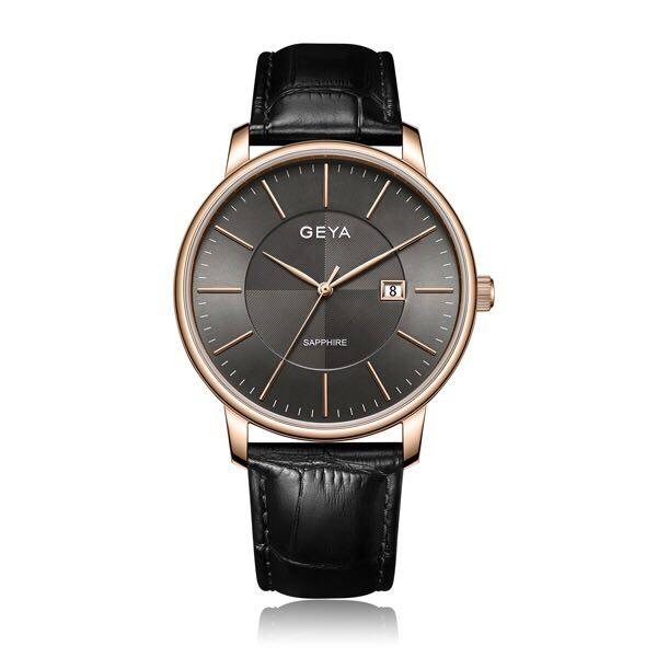 新款专柜geya/格雅手表石英时尚潮流情侣腕表真皮男表6255女表